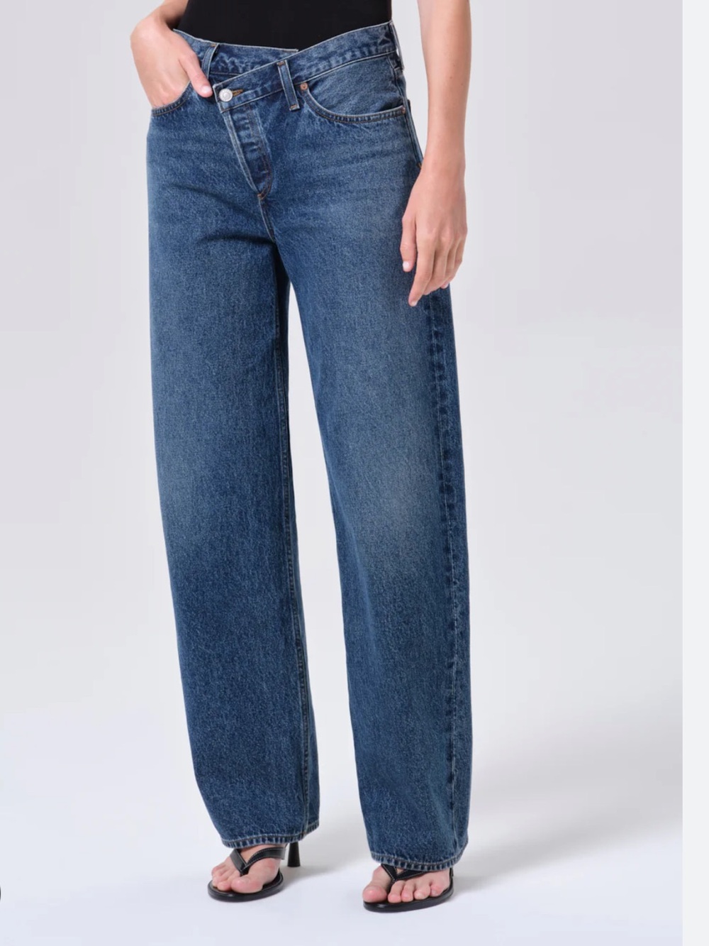 Agolde Dark Blue Wide Leg Jeans